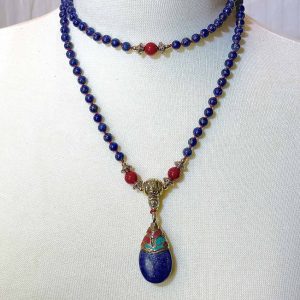 Lapis-redcoral-mala-necklace-lapis-pendant-doubled-1