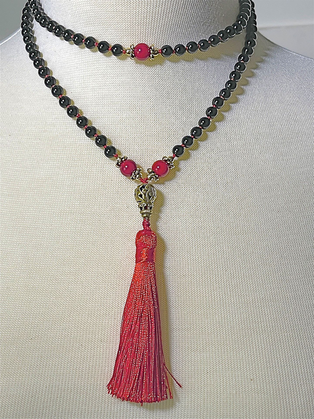 Buy Gold-Plated Black & Red Beaded Necklace for Women Online in India